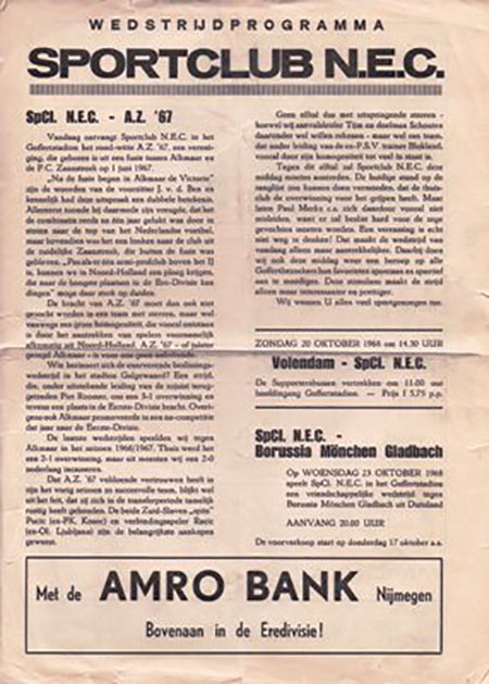 AZ Programma 13-okt-1968 NEC uit